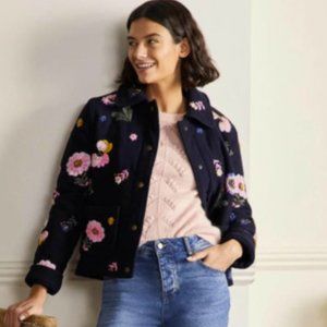 Clara Embroidered Jacket, Navy Floral